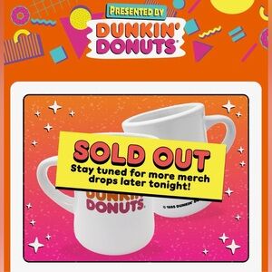 Dunkin Retro Style Coffee Cup Diner Style Mug 2026 Collection Super Bowl Promo